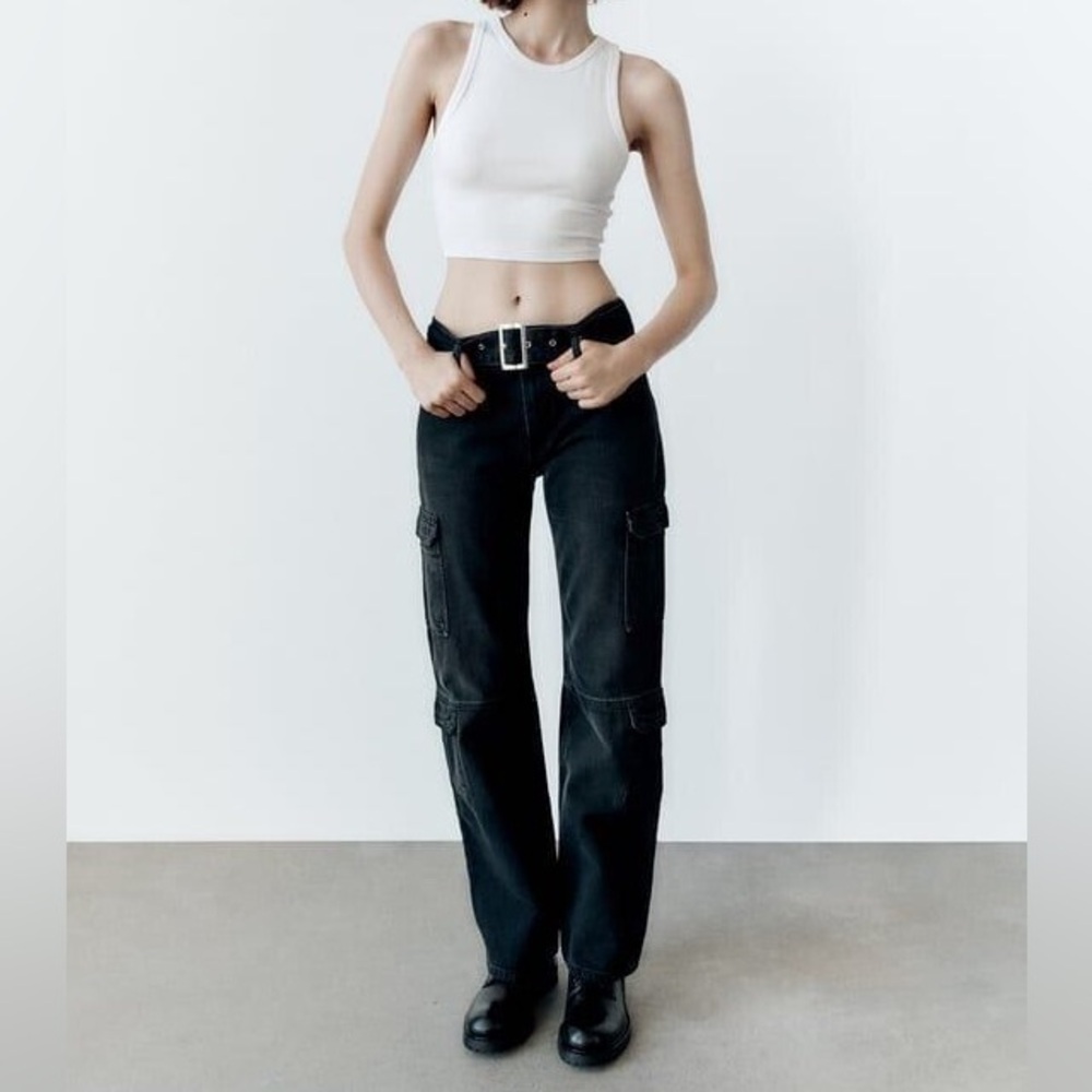 ZARA Black Cargo Jeans